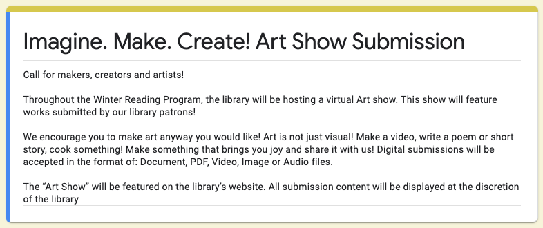 Art Show Submission Form Link Art Show Submission Form Link